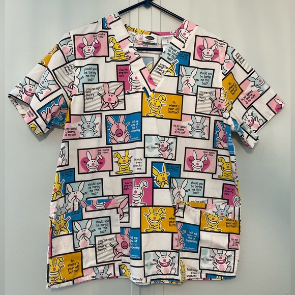💗Happy bunny scrub top size medium💗 - Picture 1 of 1